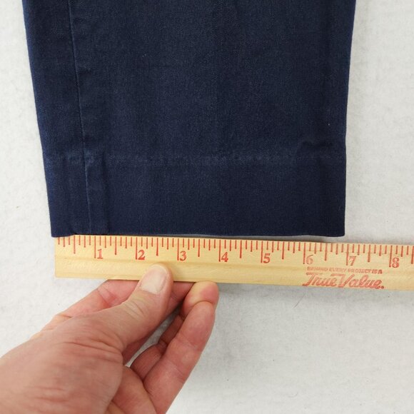 Talbots Pants Womens 14 Navy Blue Chatham Stretch Side Zip Straight Leg Hi Rise - Picture 7 of 12